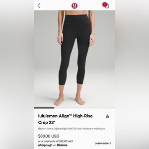 Lululemon Align 23in leggings